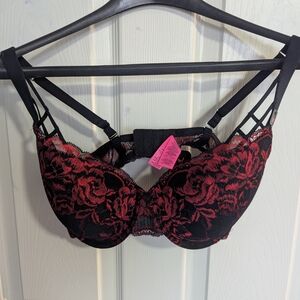 La SENZA Black and Red Lace Bra